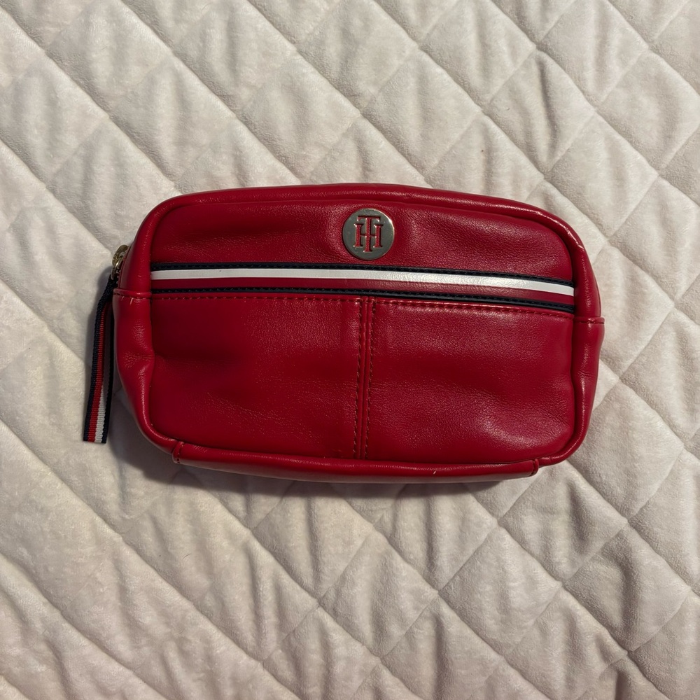 Tommy Hilfiger Red Belt Bag with Logo Accent